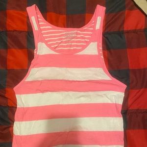 Pink and white tank top